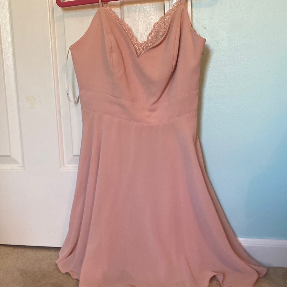 PINK LACE BACK MINI DRESS